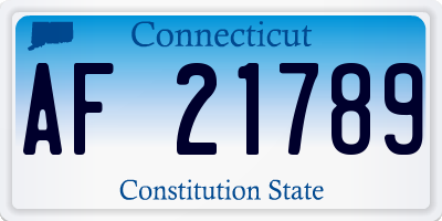CT license plate AF21789