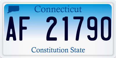 CT license plate AF21790