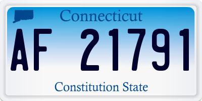 CT license plate AF21791