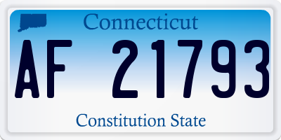 CT license plate AF21793