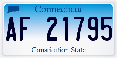 CT license plate AF21795