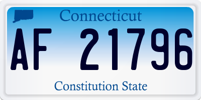 CT license plate AF21796