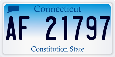 CT license plate AF21797