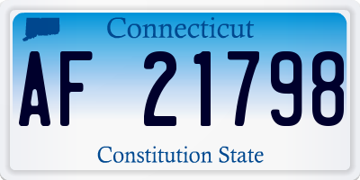 CT license plate AF21798