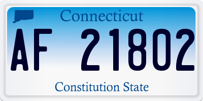 CT license plate AF21802