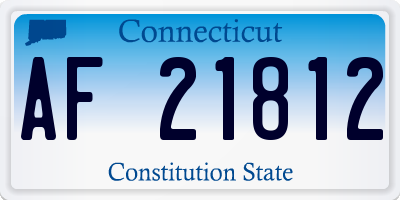 CT license plate AF21812