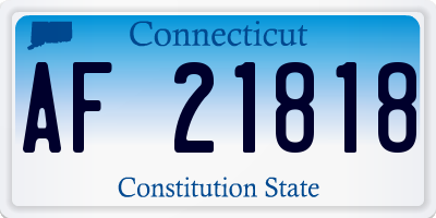 CT license plate AF21818