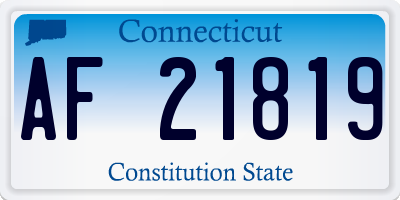 CT license plate AF21819
