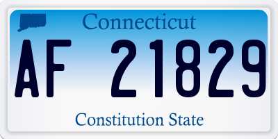 CT license plate AF21829