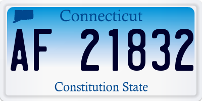 CT license plate AF21832
