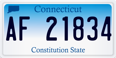 CT license plate AF21834