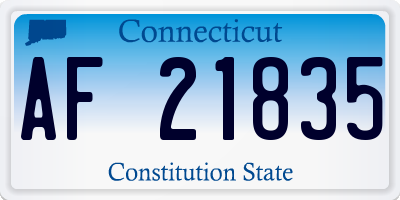 CT license plate AF21835