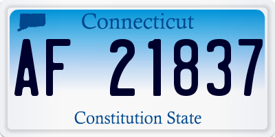 CT license plate AF21837