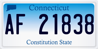 CT license plate AF21838