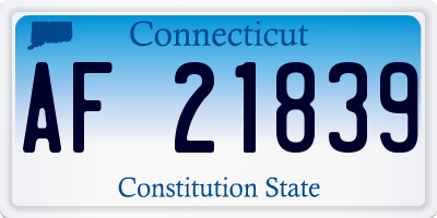 CT license plate AF21839