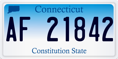 CT license plate AF21842