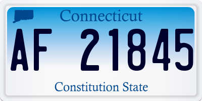 CT license plate AF21845