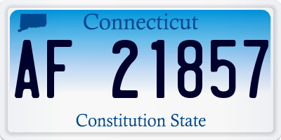 CT license plate AF21857