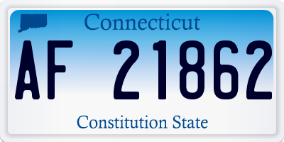 CT license plate AF21862