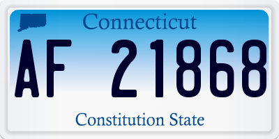 CT license plate AF21868
