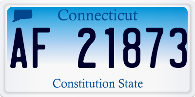 CT license plate AF21873