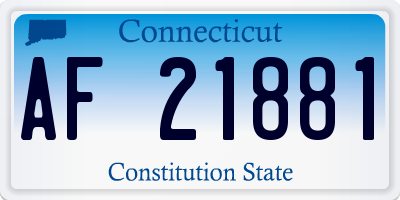 CT license plate AF21881