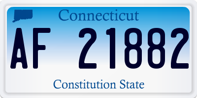 CT license plate AF21882