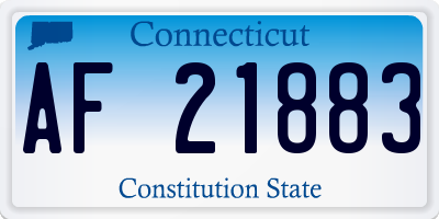 CT license plate AF21883