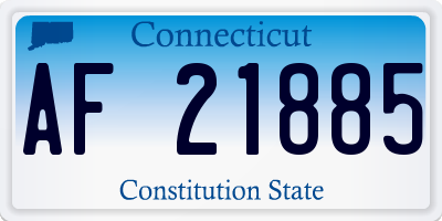 CT license plate AF21885