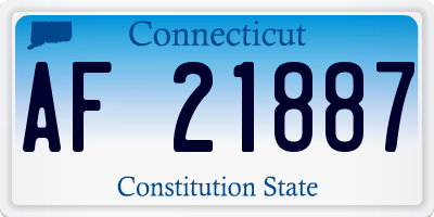 CT license plate AF21887