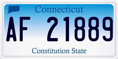 CT license plate AF21889