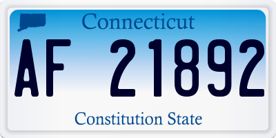 CT license plate AF21892