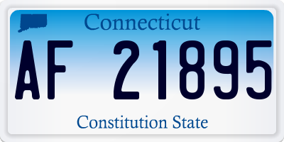 CT license plate AF21895