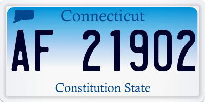 CT license plate AF21902