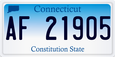 CT license plate AF21905
