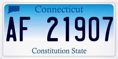 CT license plate AF21907