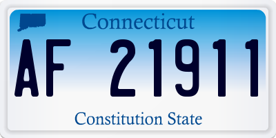 CT license plate AF21911