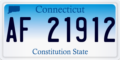 CT license plate AF21912
