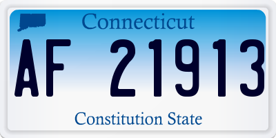 CT license plate AF21913