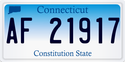 CT license plate AF21917