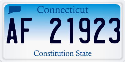 CT license plate AF21923