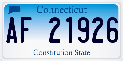 CT license plate AF21926