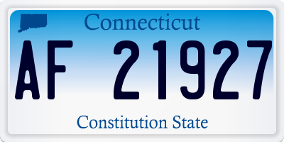 CT license plate AF21927