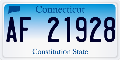 CT license plate AF21928