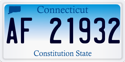 CT license plate AF21932