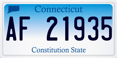 CT license plate AF21935