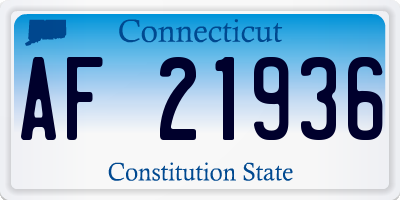 CT license plate AF21936
