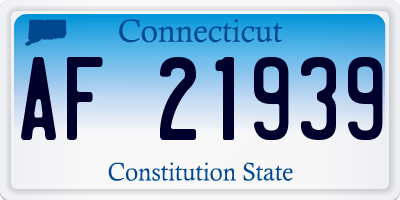 CT license plate AF21939
