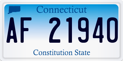 CT license plate AF21940