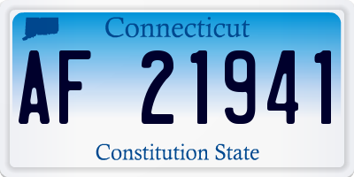 CT license plate AF21941